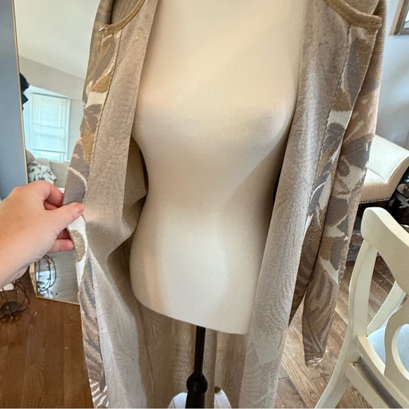 Zara Gold Slight Sparkle Oversized Duster Cardigan - Picture 9 of 11